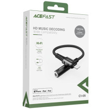 Перехідник Acefast MFI C1-05 Lightning to 3.5mm aluminum alloy – Чорний