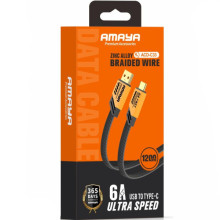 Дата кабель Amaya C33 USB to Type-C 6A (1.2m) – Желтый