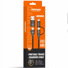 Дата кабель Amaya ACD-X28 4in1 Type-C to USB/Type-C to Lightning 60W (1m) – Черный