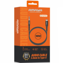 Аудио кабель Aux Amaya AUX-02 (Type-C to AUX 3.5mm) (1m) – Черный