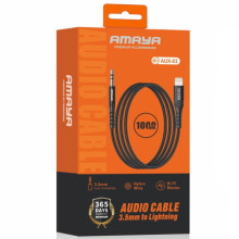 Аудио кабель Aux Amaya AUX-03 (Lightning to AUX 3.5mm) (1m) – Черный