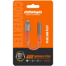 Переходник Amaya AUX-08 Lightning to 3.5mm – Оранжевый