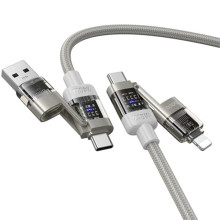 Дата кабель Hoco U151 Goldsmith 4in1 Type-C to USB/Type-C to Lightning 240W (1.2m) – Серый