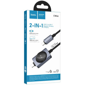 Дата кабель Hoco CW66 2in1 Type-C to iWatch/Type-C PD100W (1.2m)