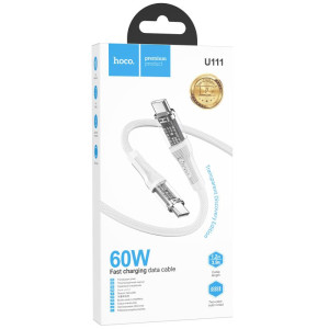 Дата кабель Hoco U111 Discovery Edition Type-C to Type-C 60W (1.2m) – Серый