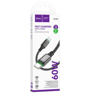 Дата кабель Hoco X127 Exceed Type-C to Type-C 60W (1m) – Черный