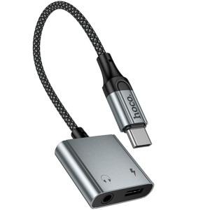 Переходник Hoco UPA34 Type-C to Type-C + 3.5mm – Серый