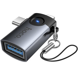 Переходник Hoco UA46D OTG 2in1 Lightning male/Type-C male to USB female – Серый