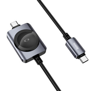 Дата кабель Hoco CW66 2in1 Type-C to iWatch/Type-C PD100W (1.2m) – Черный