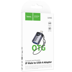 Переходник Hoco UA46 Lightning Male to USB Female USB2.0 – Серый