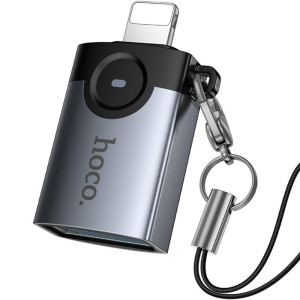 Переходник Hoco UA46 Lightning Male to USB Female USB2.0 – Серый
