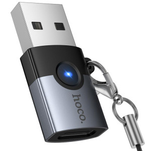 Переходник Hoco UA46B USB Male to Type-C Female USB3.0 – Серый