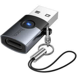 Переходник Hoco UA46B USB Male to Type-C Female USB3.0 – Серый
