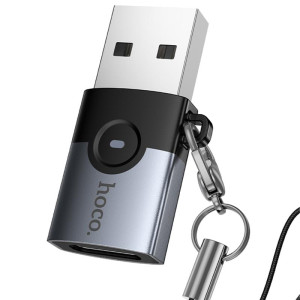 Переходник Hoco UA46B USB Male to Type-C Female USB3.0 – Серый
