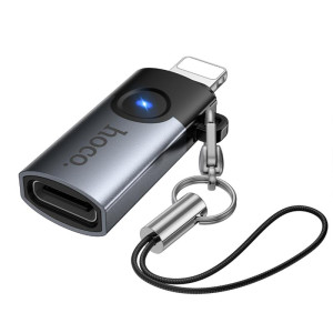 Переходник Hoco UA46A Lightning Male to Type-C Female – Серый