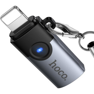 Переходник Hoco UA46A Lightning Male to Type-C Female – Серый