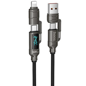 Дата кабель Hoco U152 Fortune 4in1 Type-C to Lightning/Type-C to USB 240W (1.2m)