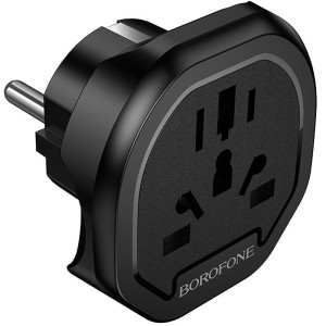 Сетевой универсальный переходник Borofone BAC15 3in1 (EU)