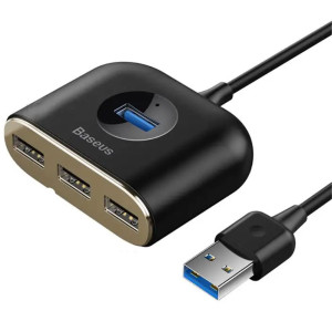 Переходник HUB Baseus Square round 4-in-1 UBS3.0 1m (CAHUB-AY) – Черный