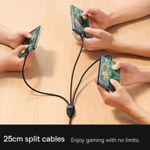 Дата кабель Baseus Flash Series 2 USB to MicroUSB-Lightning-Type-C 100W (1.2m) (CASS03000) – Черный