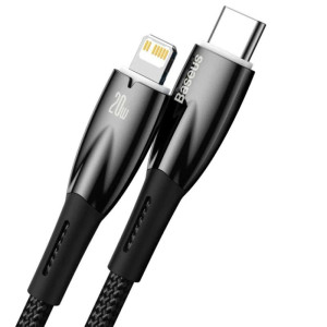 Дата кабель Baseus Glimmer Series Fast Charging Data Cable Type-C to Lightning 20W 1m (CADH000001) – Черный