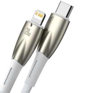 Дата кабель Baseus Glimmer Series Fast Charging Data Cable Type-C to Lightning 20W 1m (CADH000001) – Белый