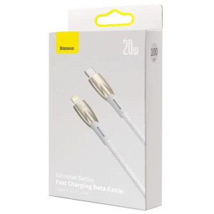 Дата кабель Baseus Glimmer Series Fast Charging Data Cable Type-C to Lightning 20W 1m (CADH000001) – Белый