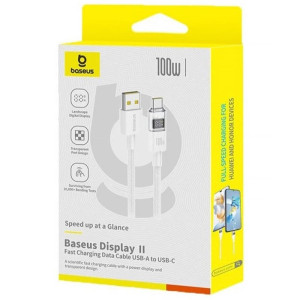 Дата кабель Baseus Display 2 USB to Type-C 100W (2m) (P10382701) – Белый