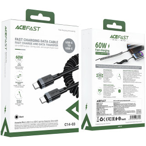 Дата кабель Acefast C14-03 Type-C to Type-C 60W (1.2m) – Чорний