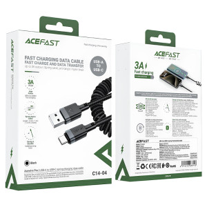 Дата кабель Acefast C14-04 USB to Type-C 3A (1.2m) – Чорний