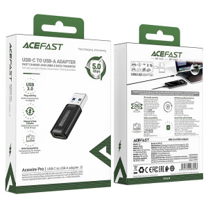 Перехідник Acefast J2 USB Male to Type-C Female USB3.0 – Чорний