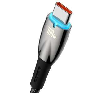 Дата кабель Baseus Glimmer Series Fast Charging Data Cable USB to Type-C 100W 1m (CADH00040) – Чорний