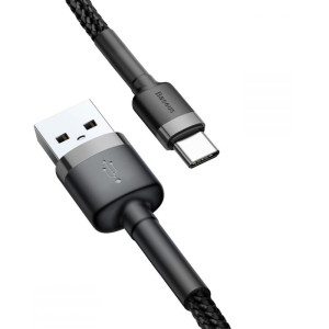 Дата кабель Baseus Cafule USB to Type-C Cable 3A (1m) (CATKLF-B)