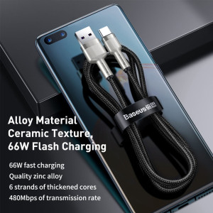 Дата кабель Baseus Cafule Metal USB to Type-C 66W (1m) (CAKF00010)