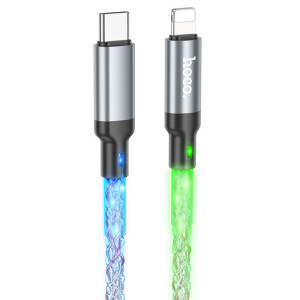 Дата кабель Hoco U112 Shine Type-C to Lightning 20W (1m) (Серый)