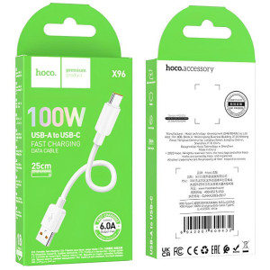 Дата кабель Hoco X96 Hyper USB to Type-C 100W (0.25m)