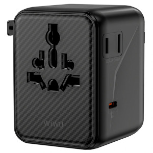 Мережевий універсальний перехідник WIWU UA010 Warrior GaN 45W + 2USB-A/3C