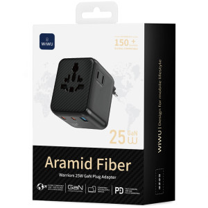 Мережевий універсальний перехідник WIWU UA011 Warrior GaN 25W + 1USB-A/2C