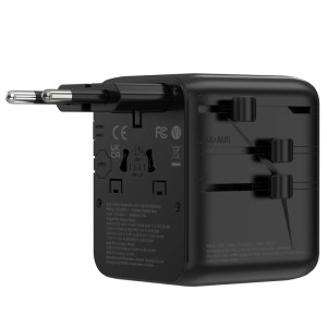 Мережевий універсальний перехідник WIWU UA011 Warrior GaN 25W + 1USB-A/2C – Чорний