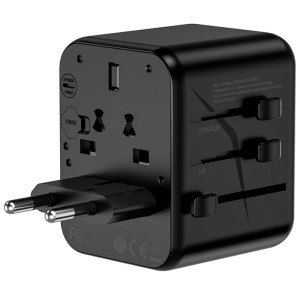 Мережевий універсальний перехідник WIWU UA012 Warrior 12W + 1USB-A/1C – Чорний