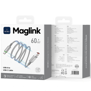 Дата кабель WIWU C082 Maglink USB to Type-C 60W (1m) – Сірий