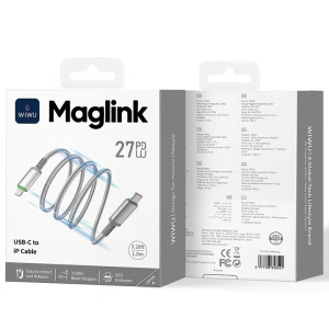 Дата кабель WIWU C083 Maglink Type-C to Lightning 27W (1m) – Сірий