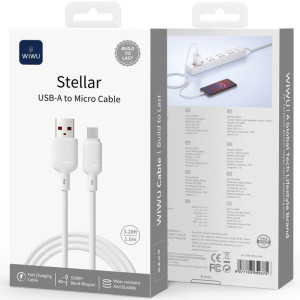 Дата кабель WIWU C086 Stellar USB to MicroUSB 2.1A (1m) – Білий