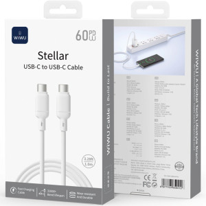 Дата кабель WIWU C090 Stellar Type-C to Type-C 60W (1m) – Білий
