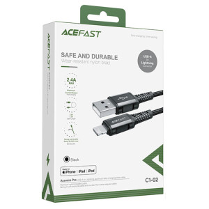 Дата кабель Acefast C1-02 USB to Lightning 2.4A (1.2m) – Черный