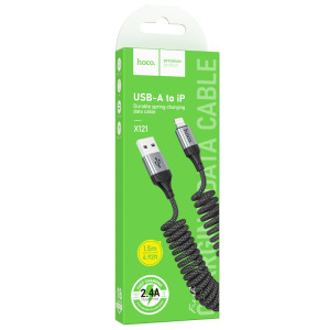 Дата кабель Hoco X121 Nuevo USB to Lightning 2.4A (1.5m) – Чорний