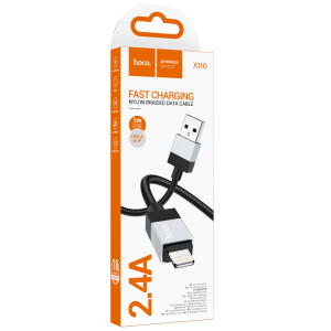 Дата кабель Hoco X110 Honorific USB to Lightning 2.4A (1m) – Чорний