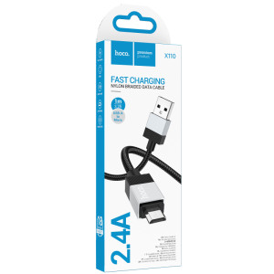 Дата кабель Hoco X110 Honorific USB to MicroUSB 2.4A (1m) – Чорний