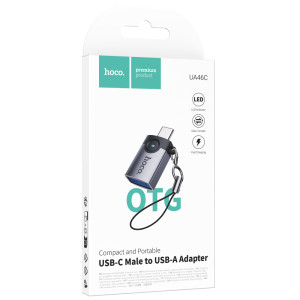 Переходник Hoco UA46C Type-C Male to USB Female USB3.0 – Серый