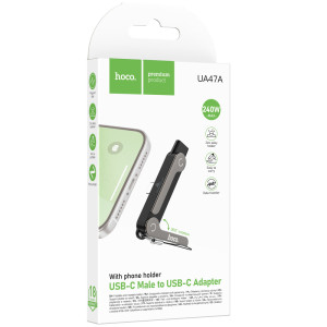 Переходник Hoco UA47A Type-C male to Type-C female adapter – Черный